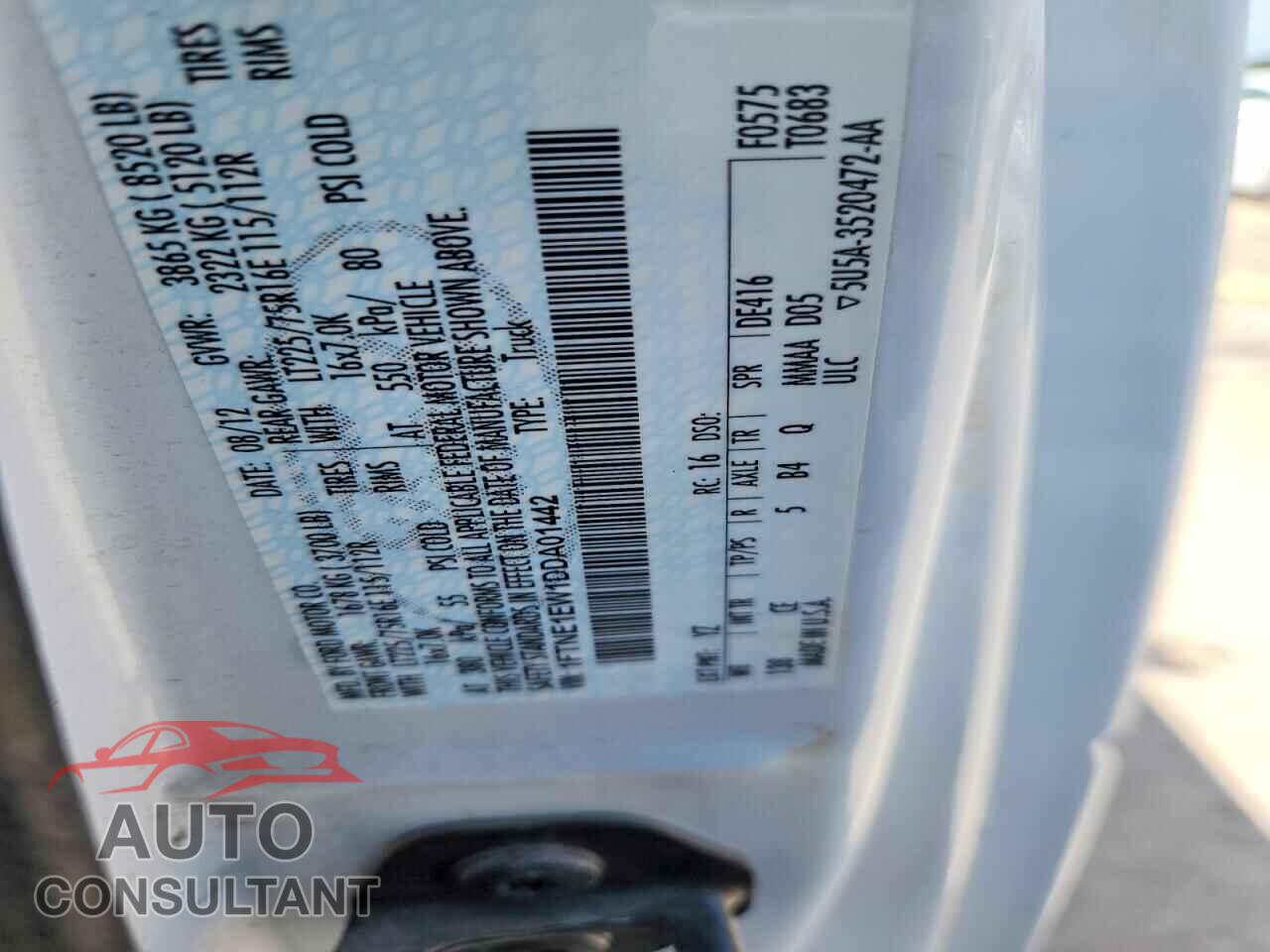 FORD ECONOLINE 2013 - 1FTNE1EW1DDA01442