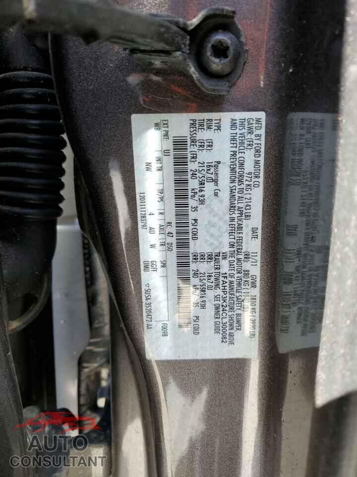 FORD FOCUS 2012 - 1FAHP3K24CL300082