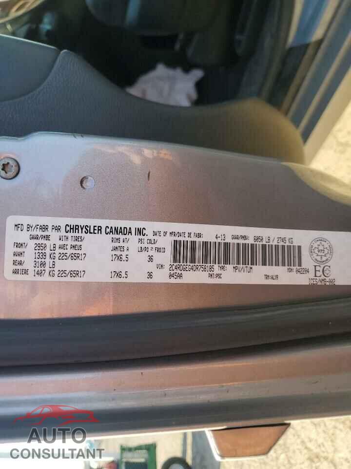 DODGE CARAVAN 2013 - 2C4RDGEG4DR758185