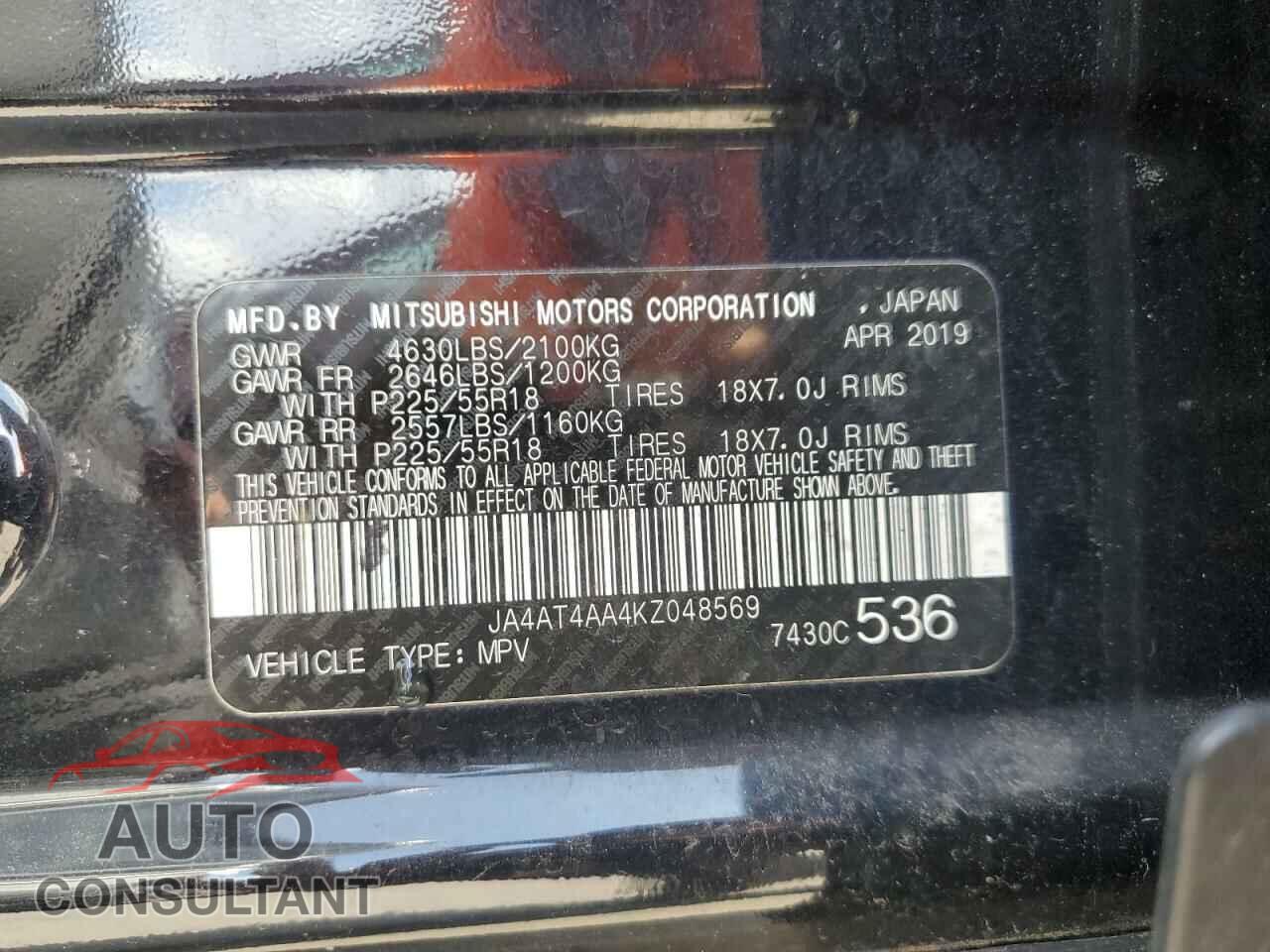 MITSUBISHI ECLIPSE 2019 - JA4AT4AA4KZ048569