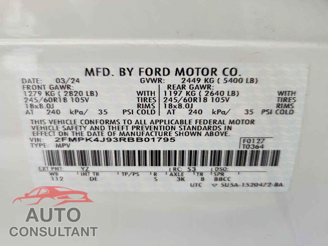 FORD EDGE 2024 - 2FMPK4J93RBB01795