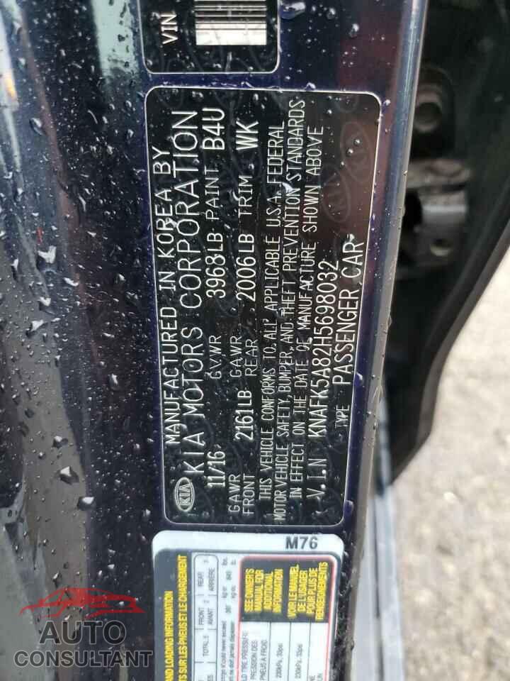 KIA FORTE 2017 - KNAFK5A82H5698032