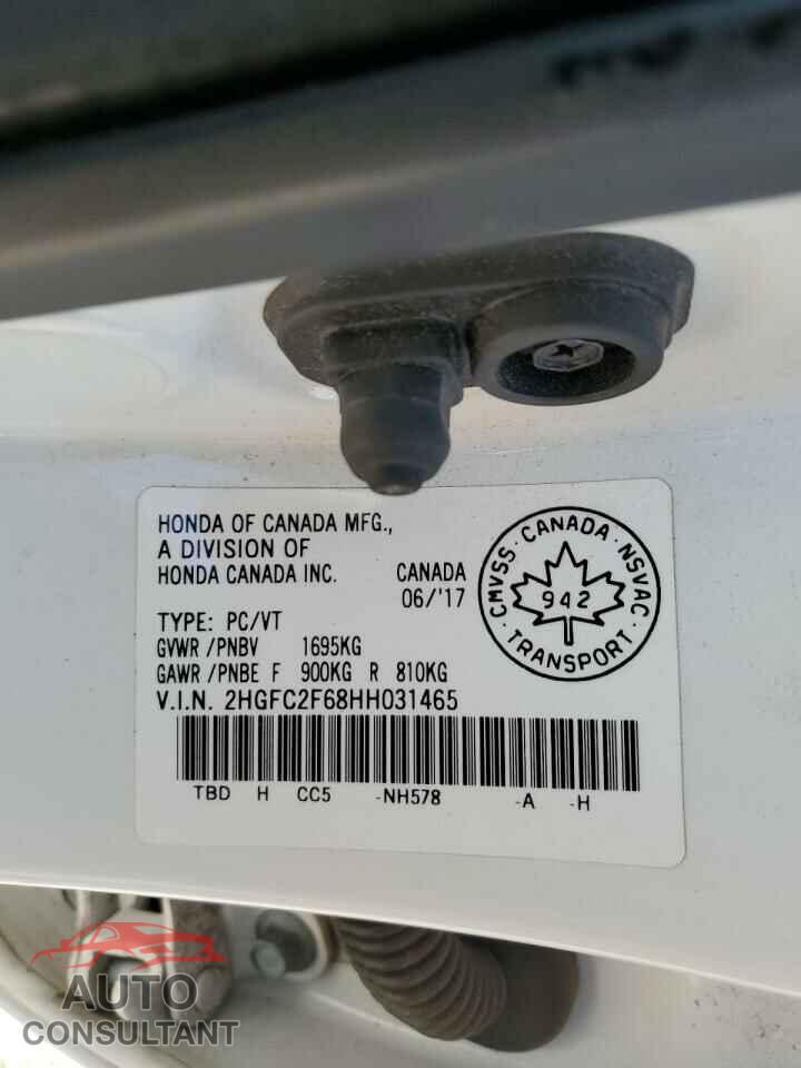 HONDA CIVIC 2017 - 2HGFC2F68HH031465