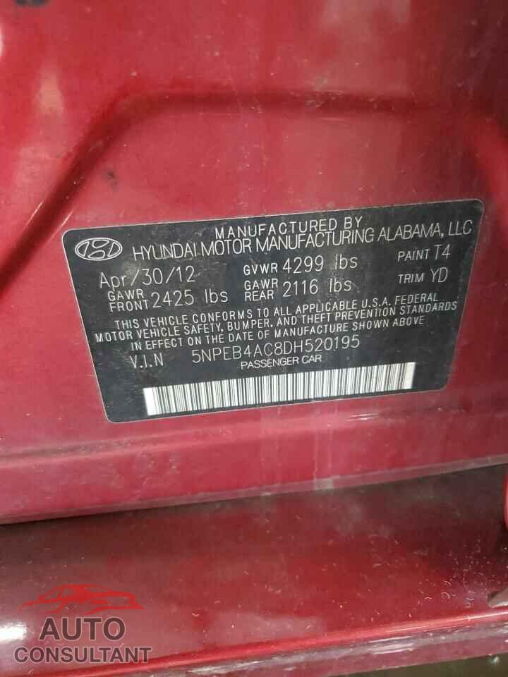 HYUNDAI SONATA 2013 - 5NPEB4AC8DH520195