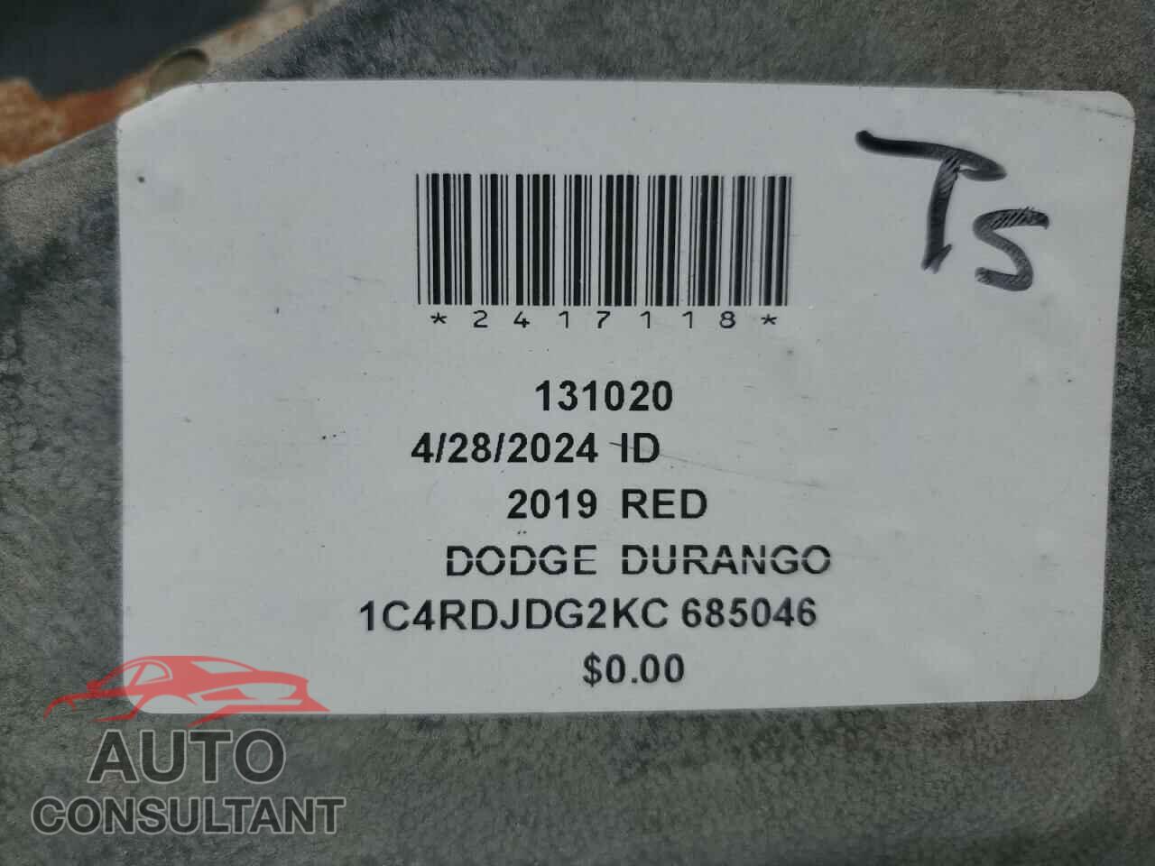 DODGE DURANGO 2019 - 1C4RDJDG2KC685046