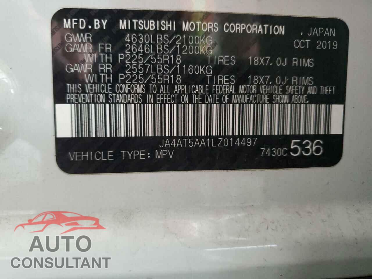 MITSUBISHI ECLIPSE 2020 - JA4AT5AA1LZ014497