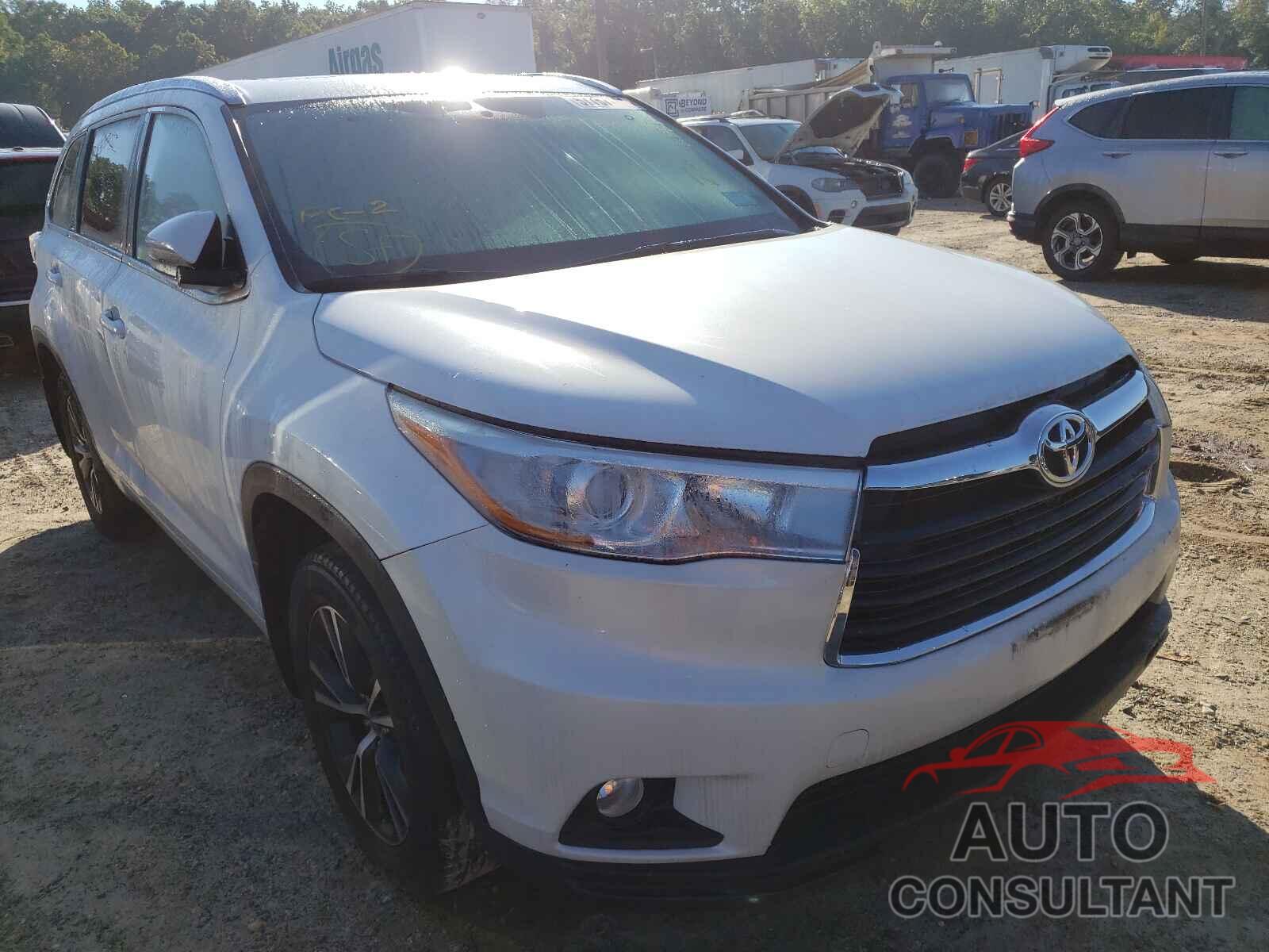 TOYOTA HIGHLANDER 2016 - 5TDJKRFH6GS282717
