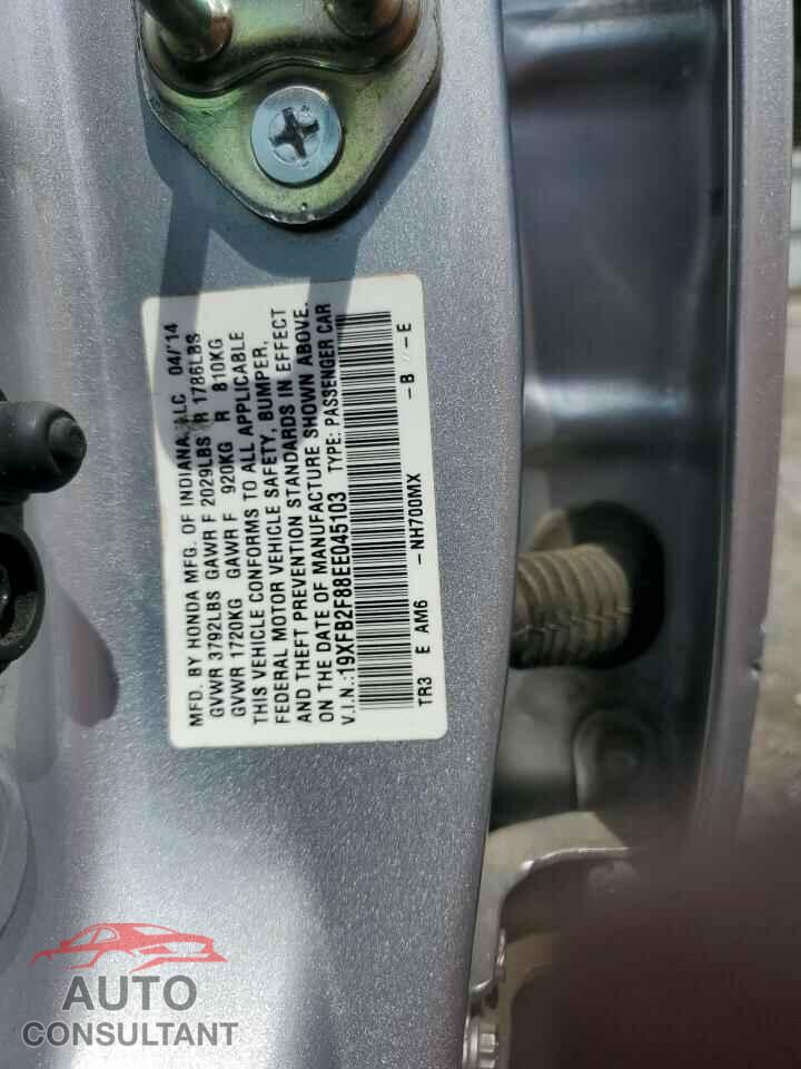 HONDA CIVIC 2014 - 19XFB2F88EE045103