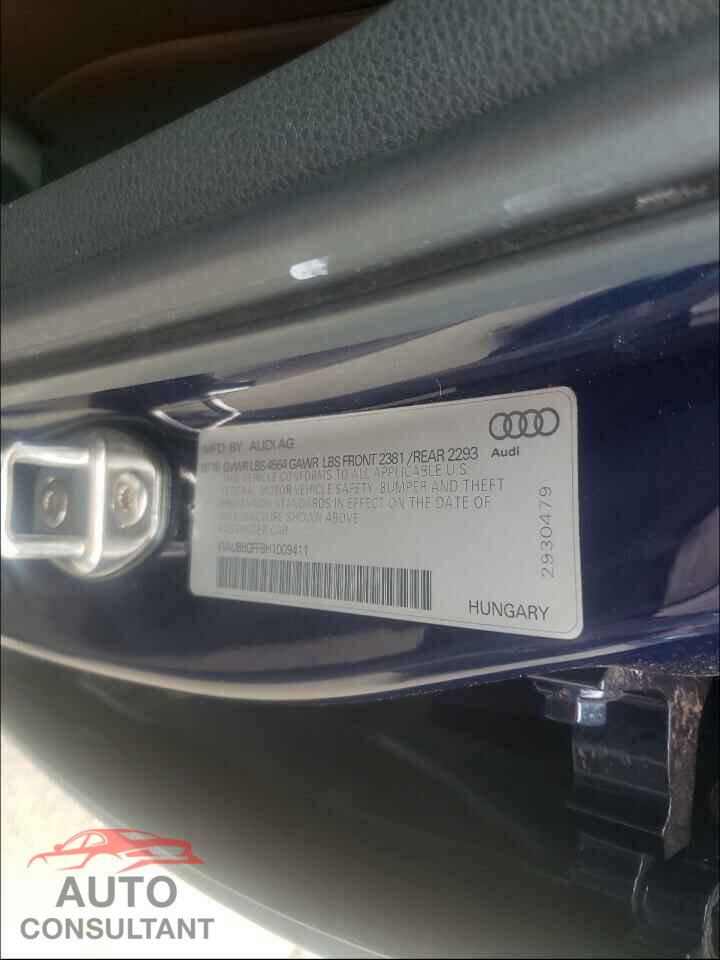 AUDI A3 2017 - WAUB8GFF8H1009411