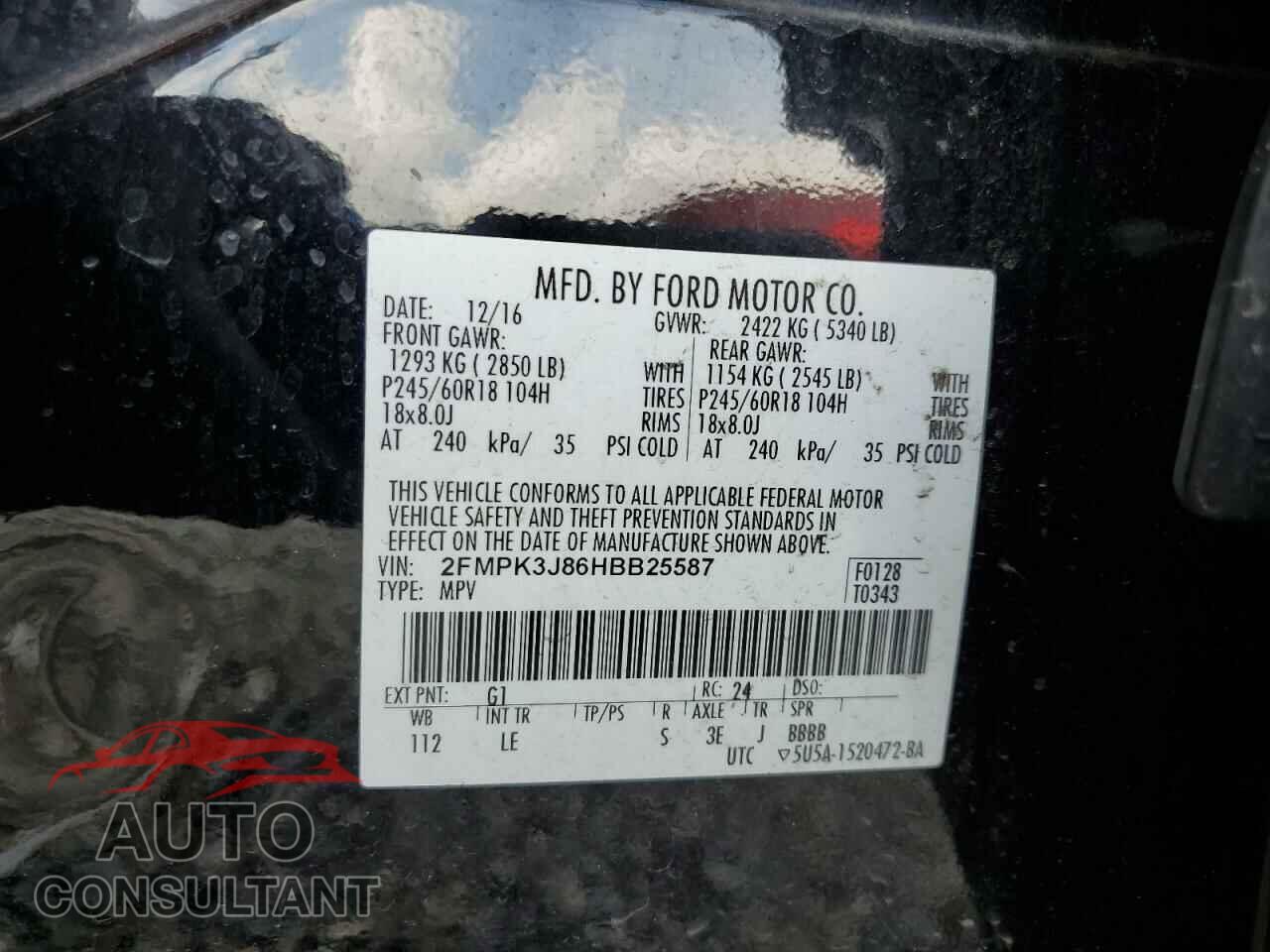 FORD EDGE 2017 - 2FMPK3J86HBB25587