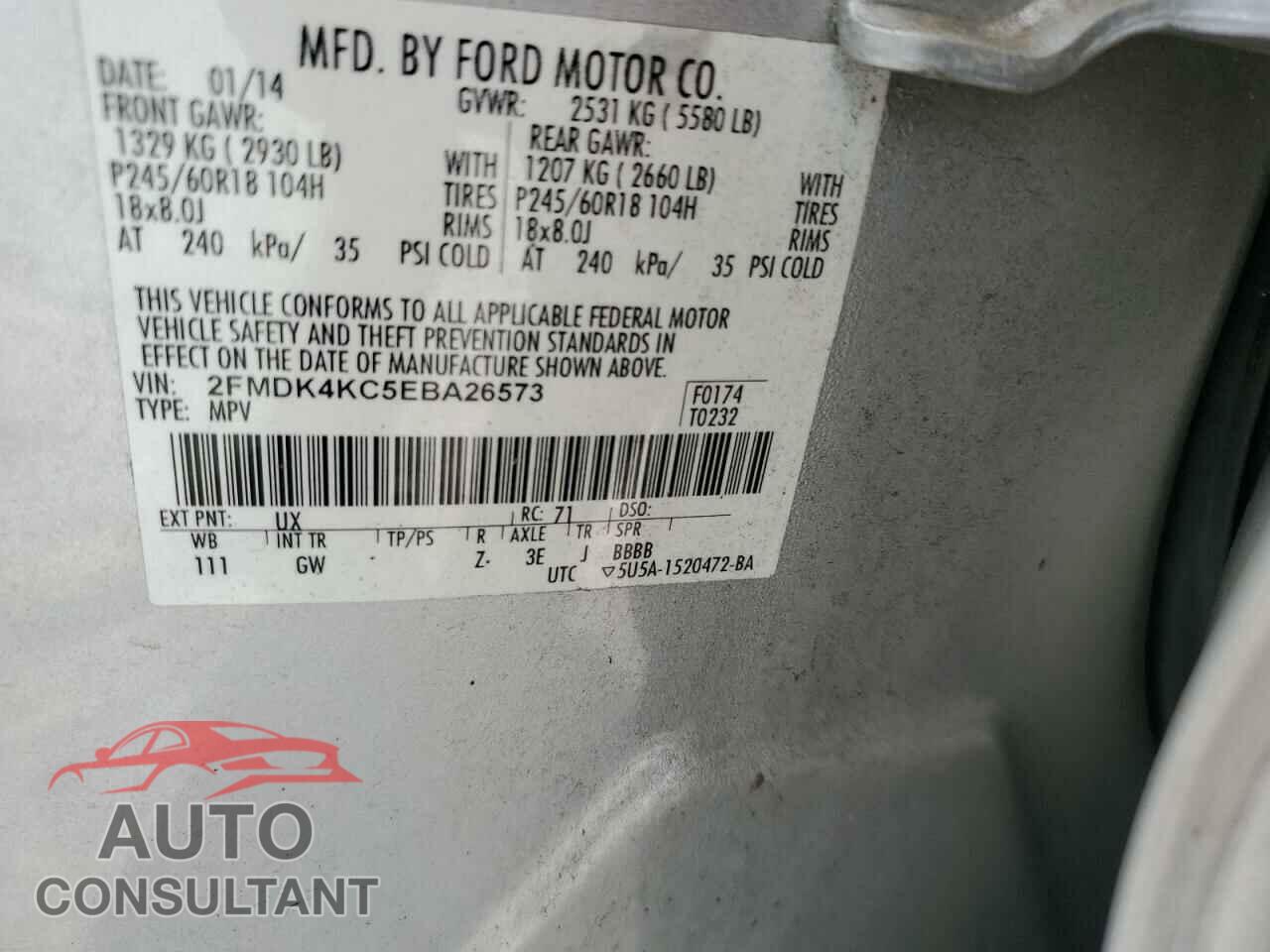 FORD EDGE 2014 - 2FMDK4KC5EBA26573