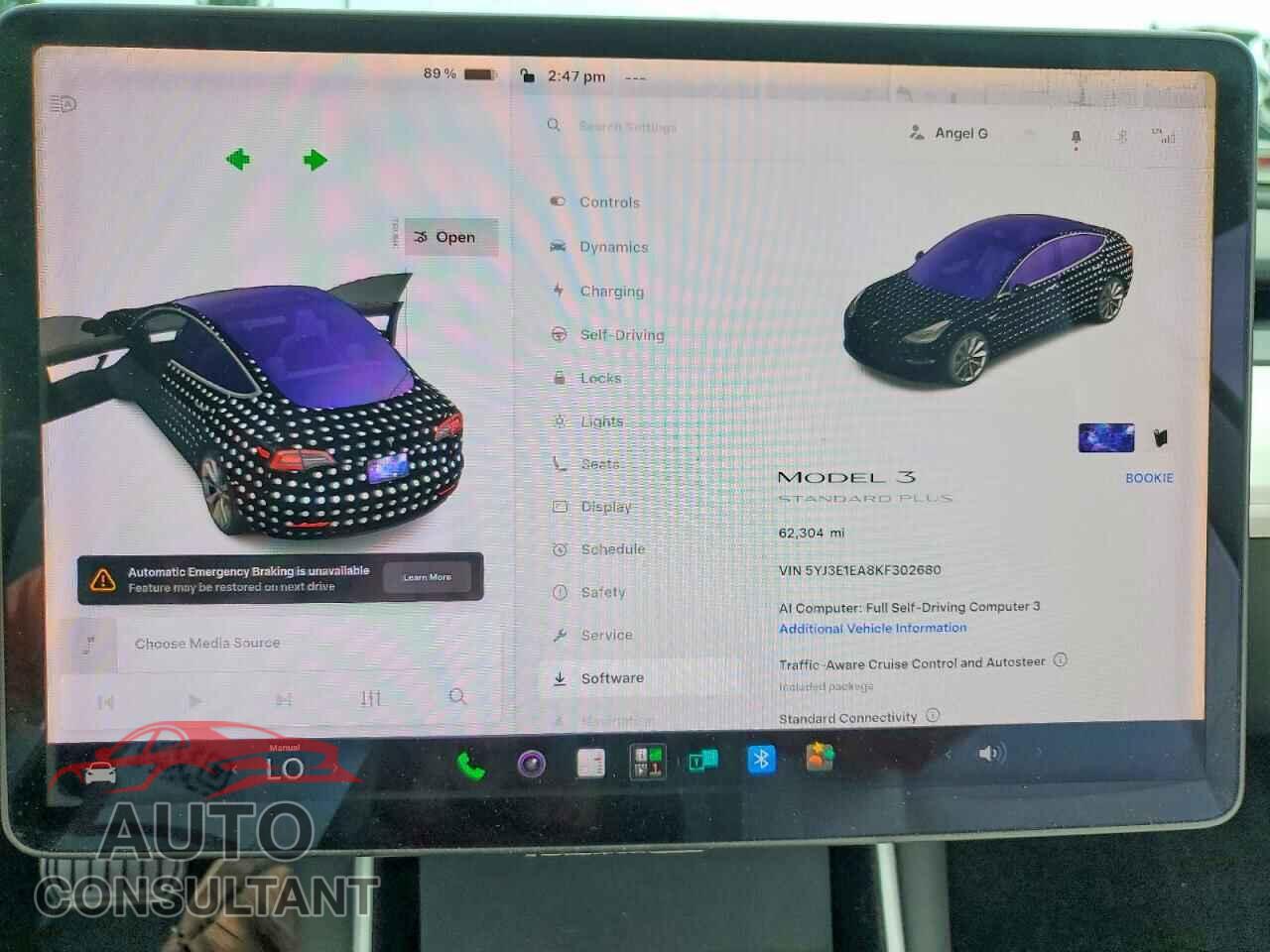 TESLA MODEL 3 2019 - 5YJ3E1EA8KF302680