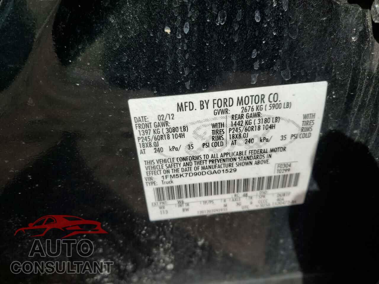 FORD EXPLORER 2013 - 1FM5K7D90DGA01529