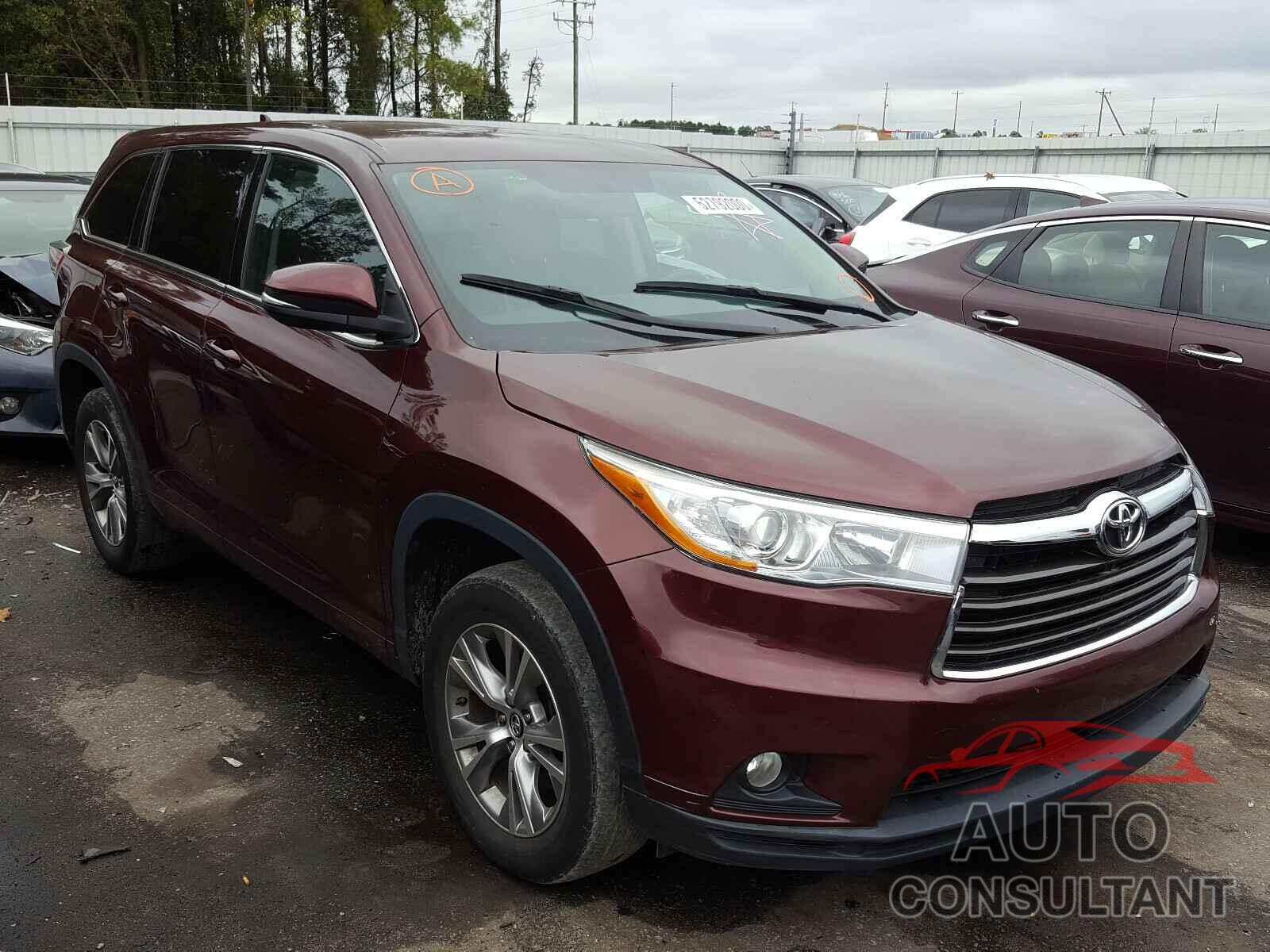 TOYOTA HIGHLANDER 2016 - 5TDZKRFH6GS172737