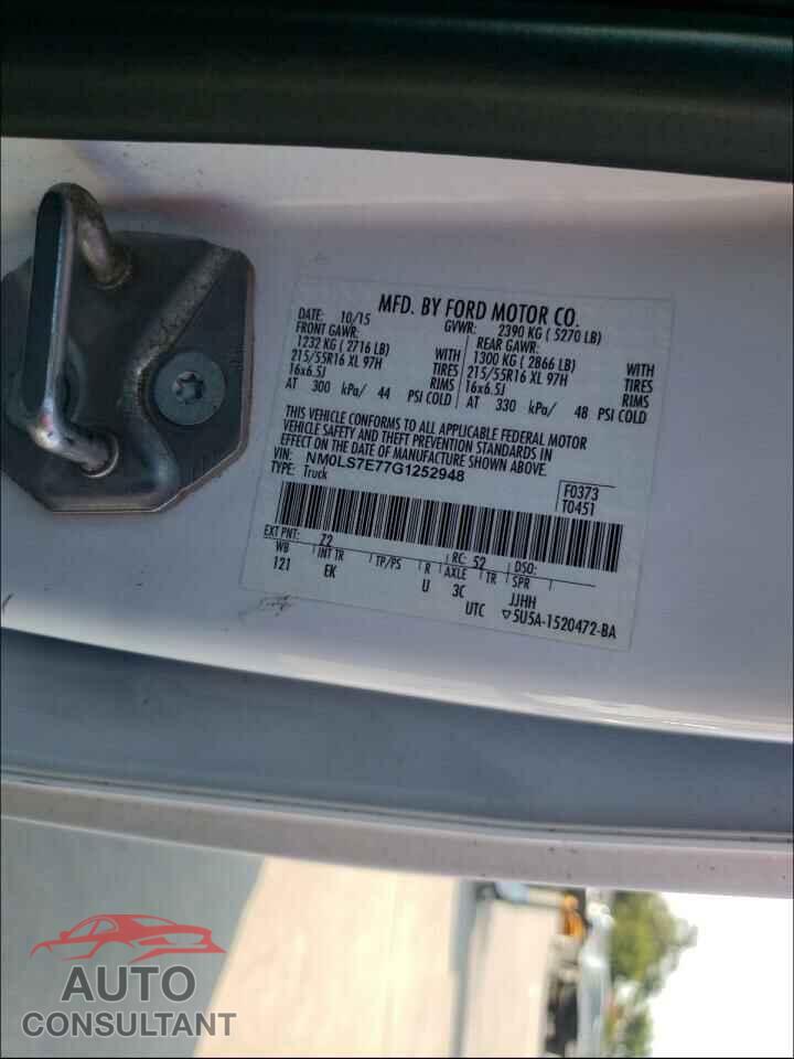 FORD TRANSIT CO 2016 - NM0LS7E77G1252948