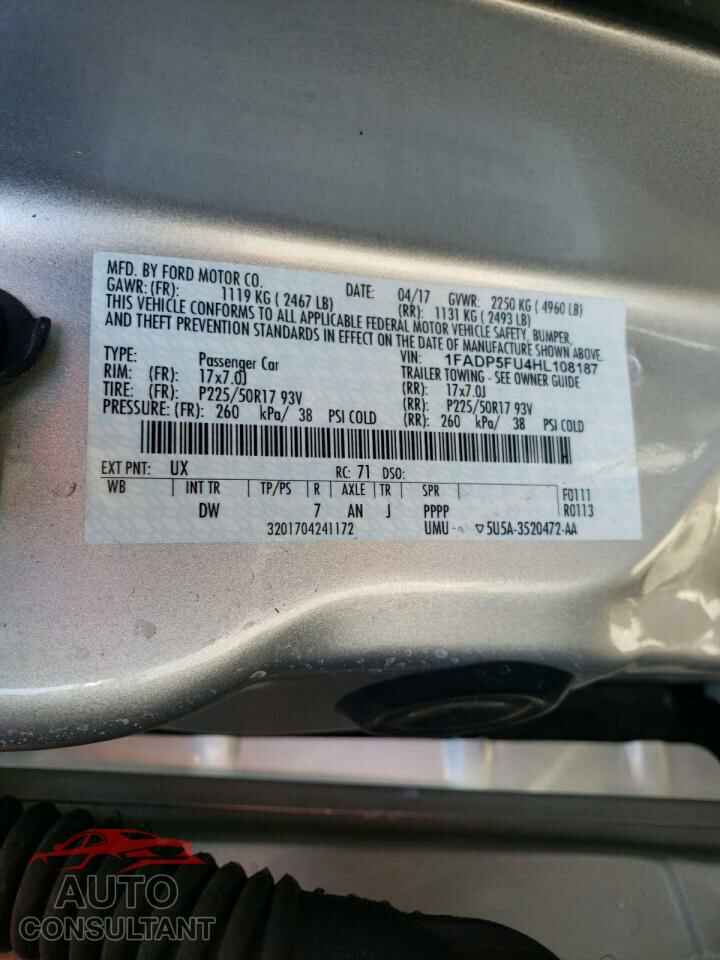 FORD CMAX 2017 - 1FADP5FU4HL108187