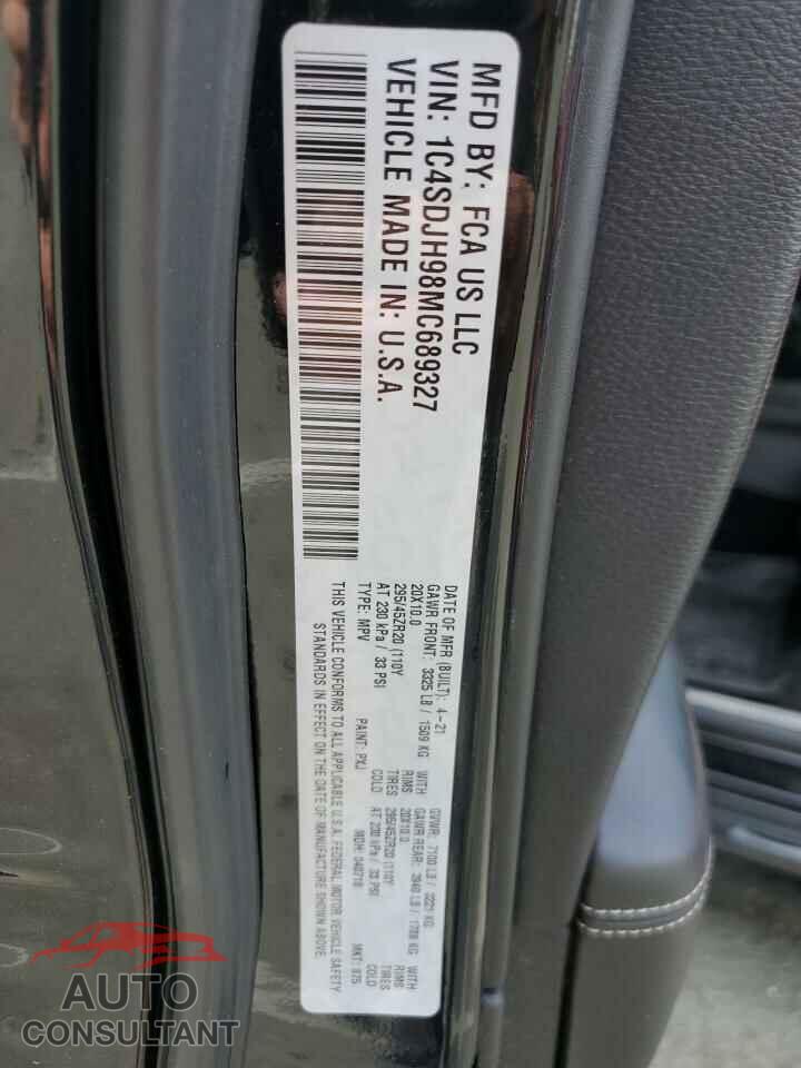 DODGE DURANGO 2021 - 1C4SDJH98MC689327