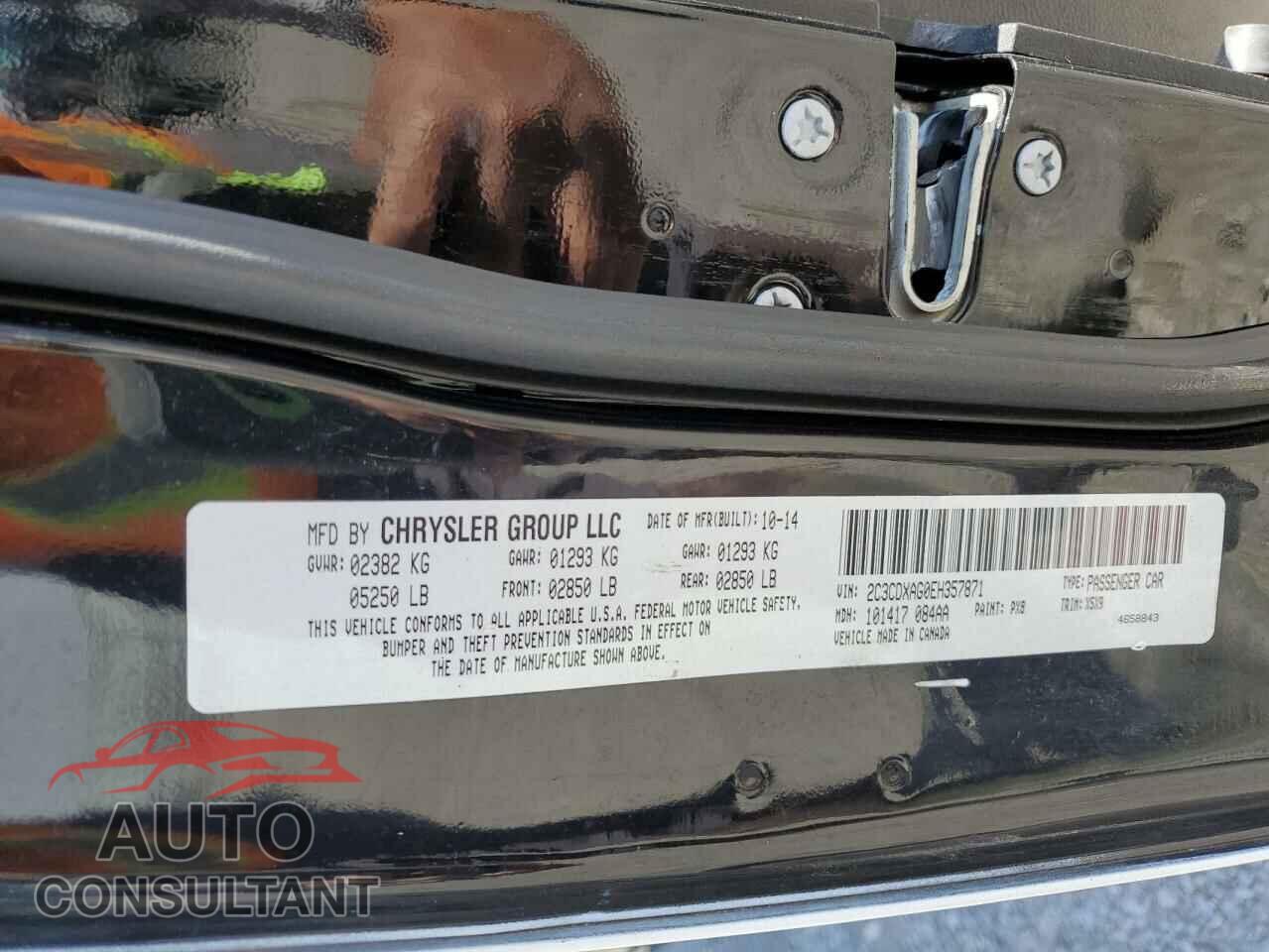 DODGE CHARGER 2014 - 2C3CDXAG0EH357871