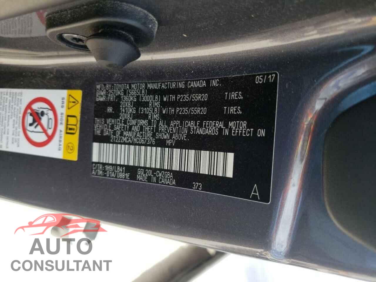 LEXUS RX350 2017 - 2T2ZZMCA7HC067376