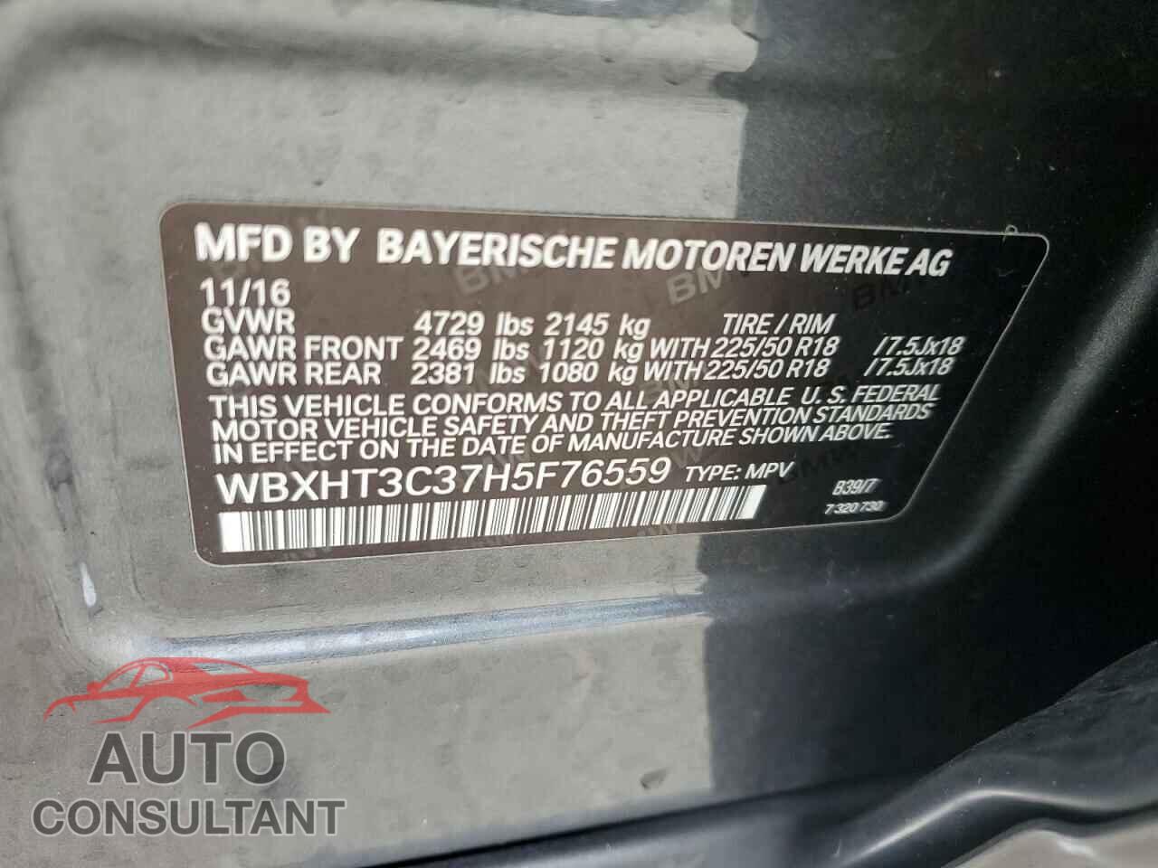 BMW X1 2017 - WBXHT3C37H5F76559