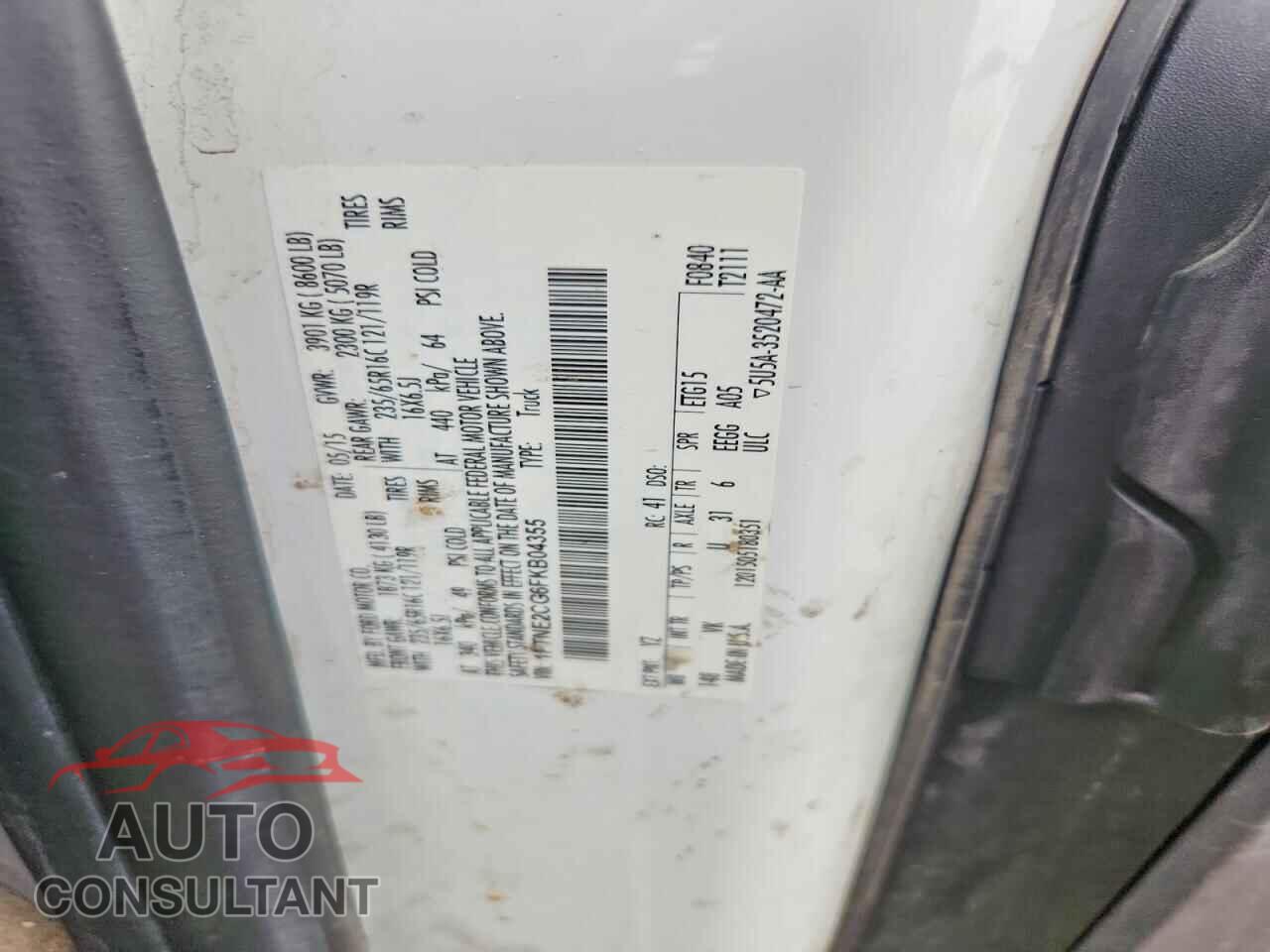 FORD TRANSIT 2015 - 1FTNE2CG6FKB04355