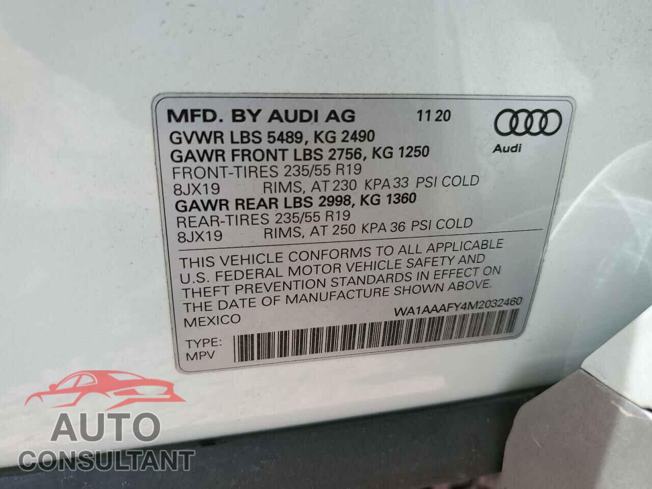 AUDI Q5 2021 - WA1AAAFY4M2032460