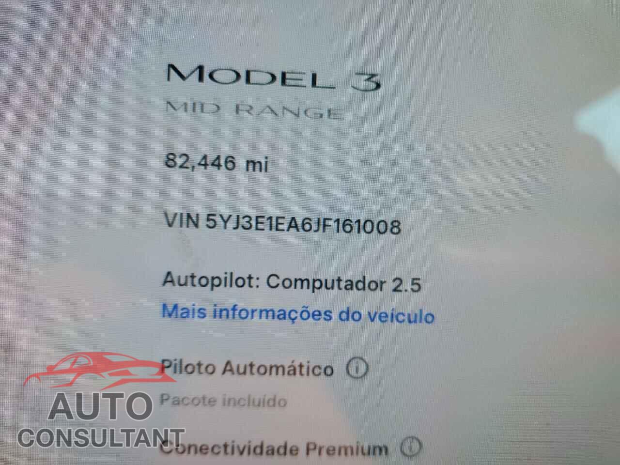 TESLA MODEL 3 2018 - 5YJ3E1EA6JF161008
