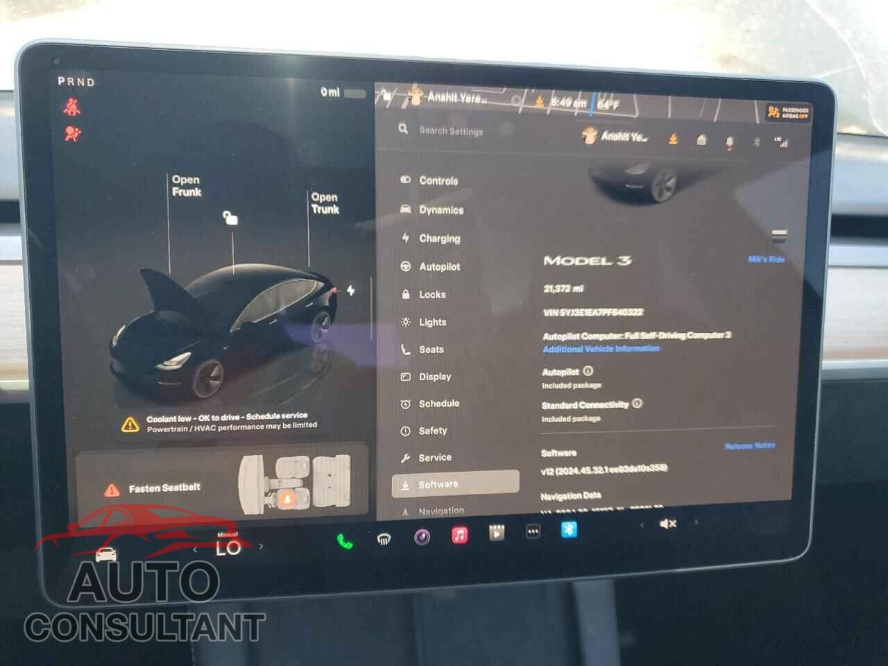 TESLA MODEL 3 2023 - 5YJ3E1EA7PF640322
