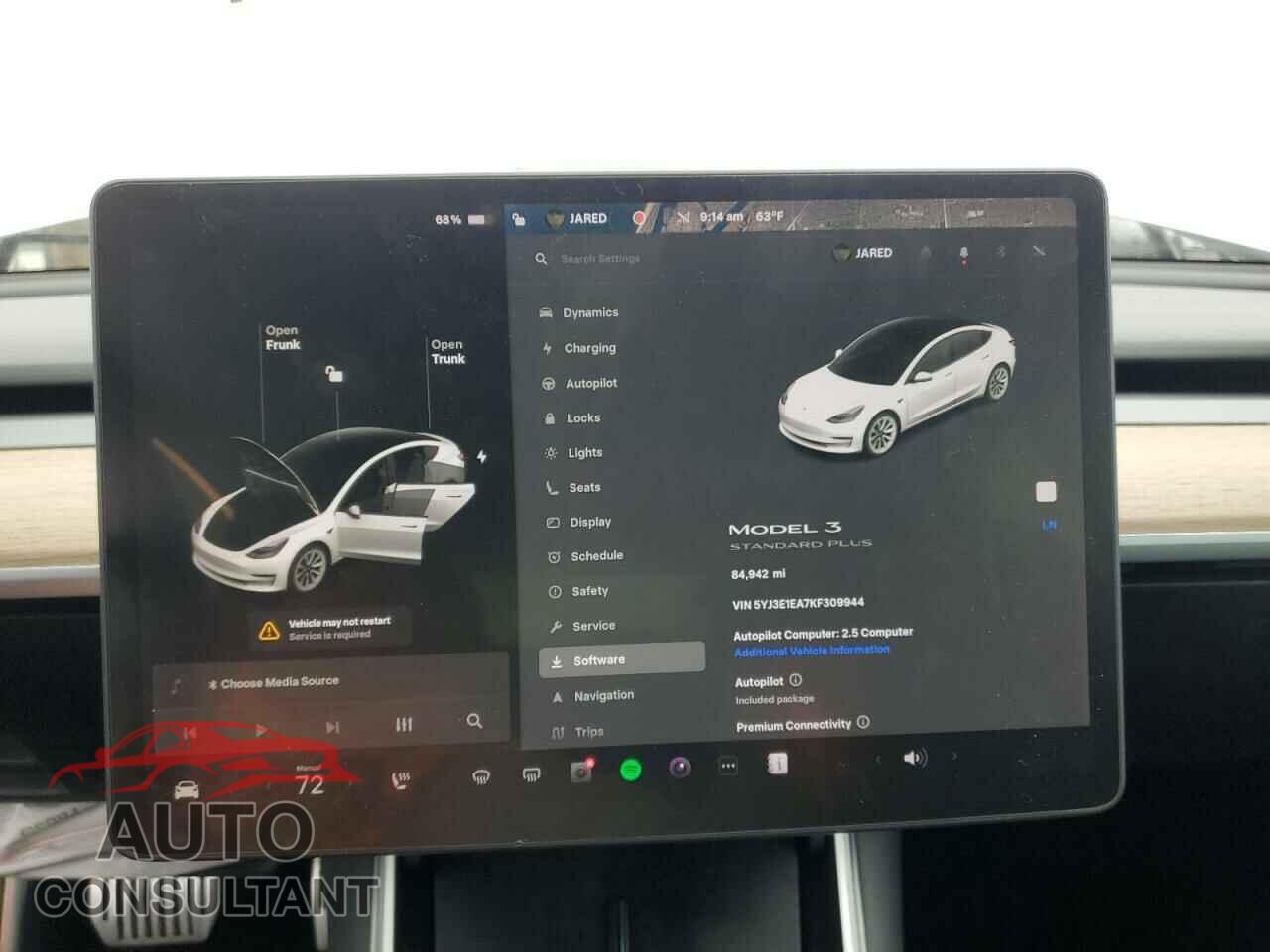 TESLA MODEL 3 2019 - 5YJ3E1EA7KF309944