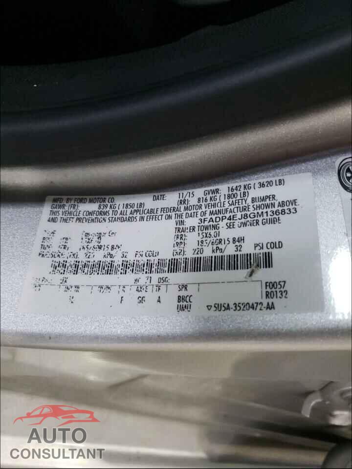 FORD FIESTA 2016 - 3FADP4EJ8GM136833