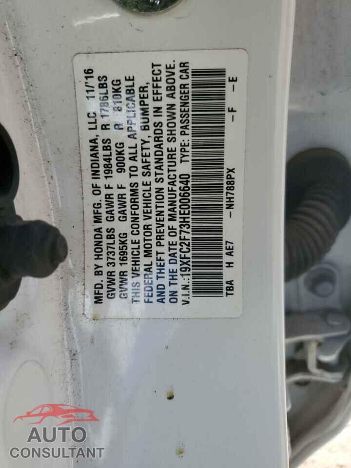 HONDA CIVIC 2017 - 19XFC2F73HE006640
