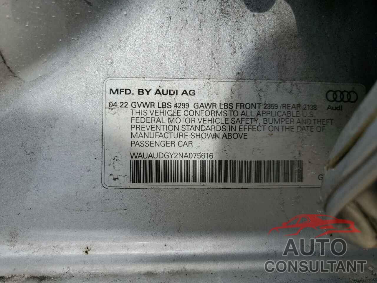 AUDI A3 2022 - WAUAUDGY2NA075616