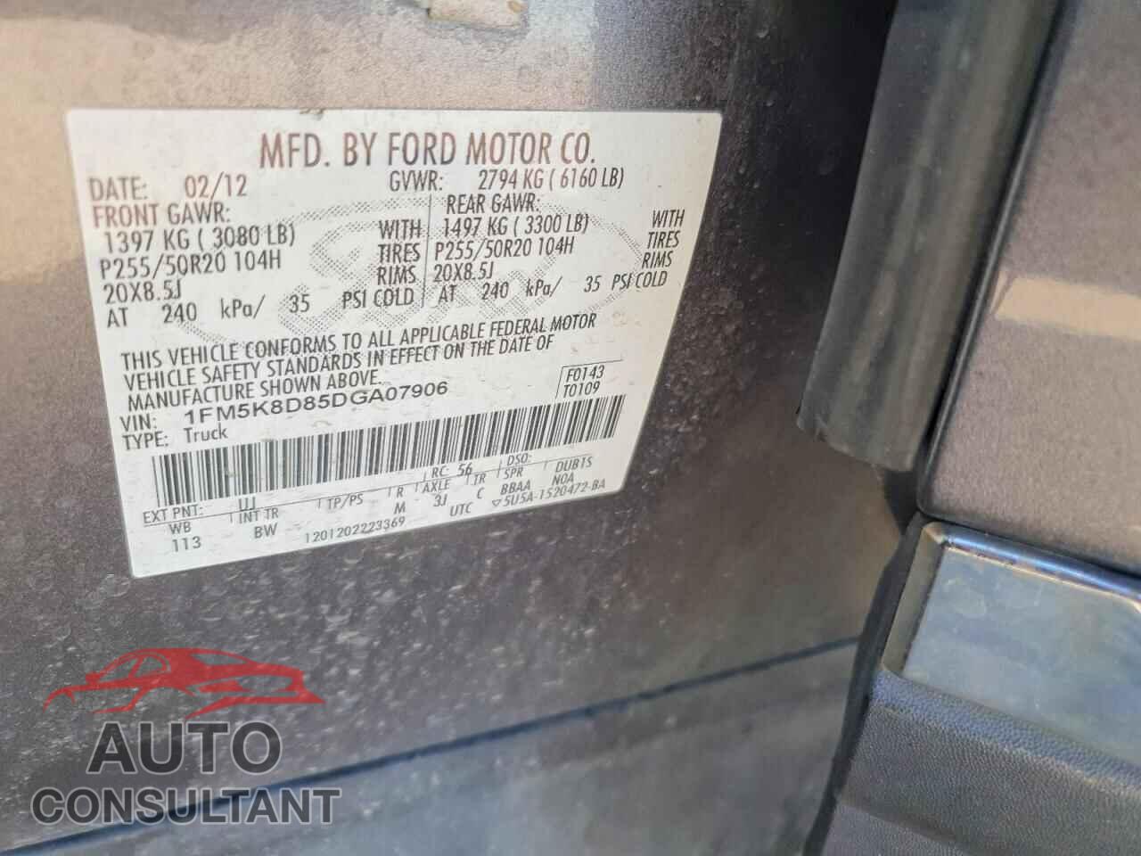 FORD EXPLORER 2013 - 1FM5K8D85DGA07906