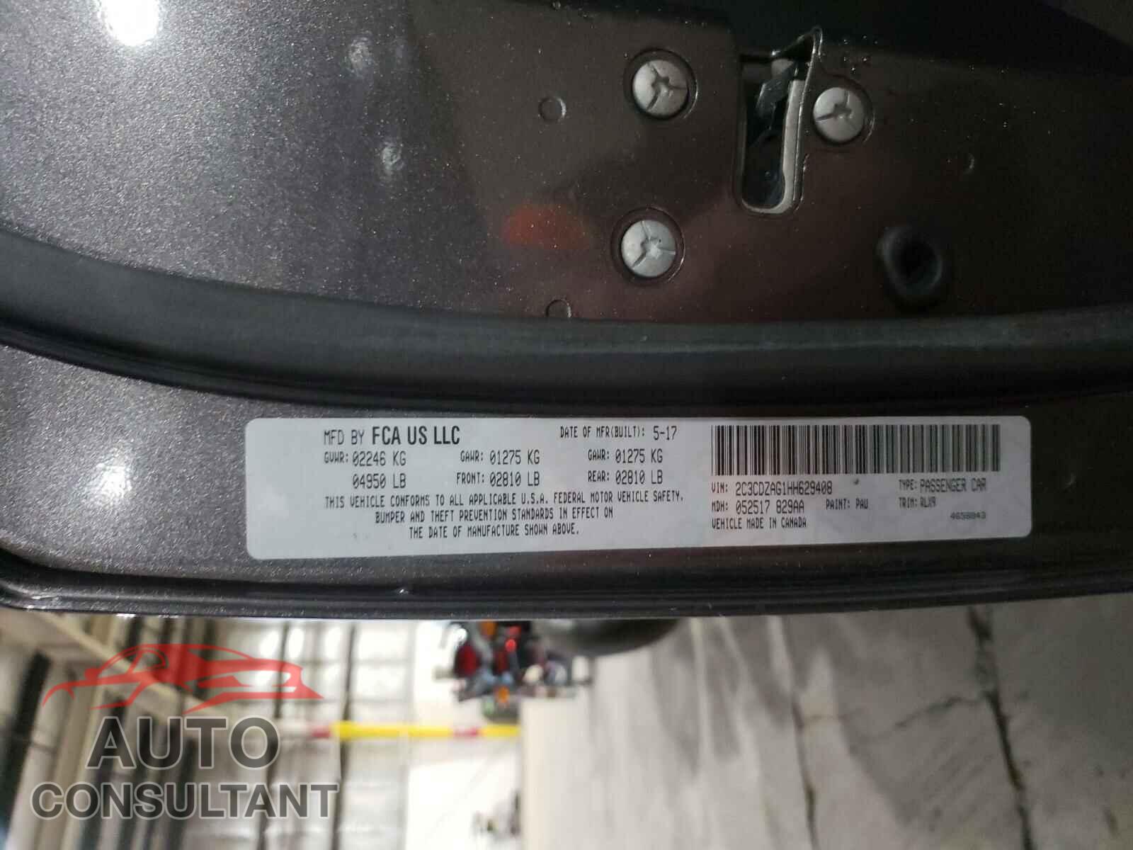 DODGE CHALLENGER 2017 - 2C3CDZAG1HH629408