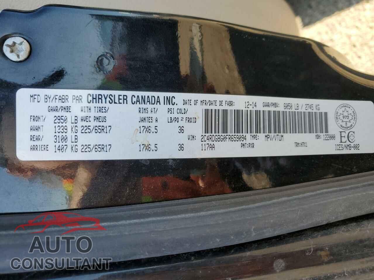 DODGE CARAVAN 2015 - 2C4RDGBG0FR659094