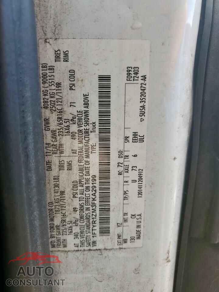 FORD TRANSIT 2015 - 1FTYR1ZM3FKA29199
