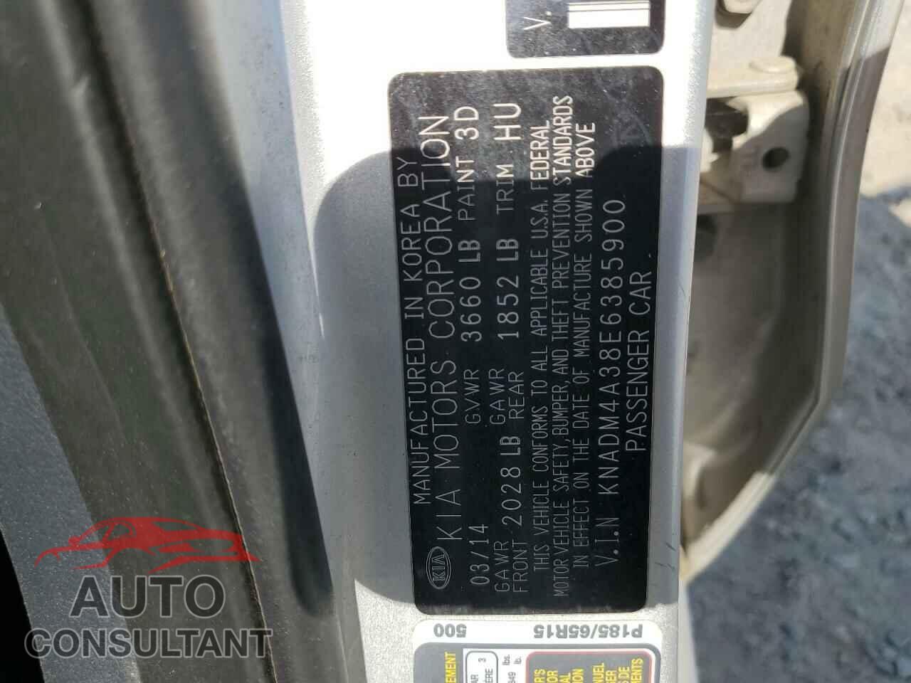 KIA RIO 2014 - KNADM4A38E6385900