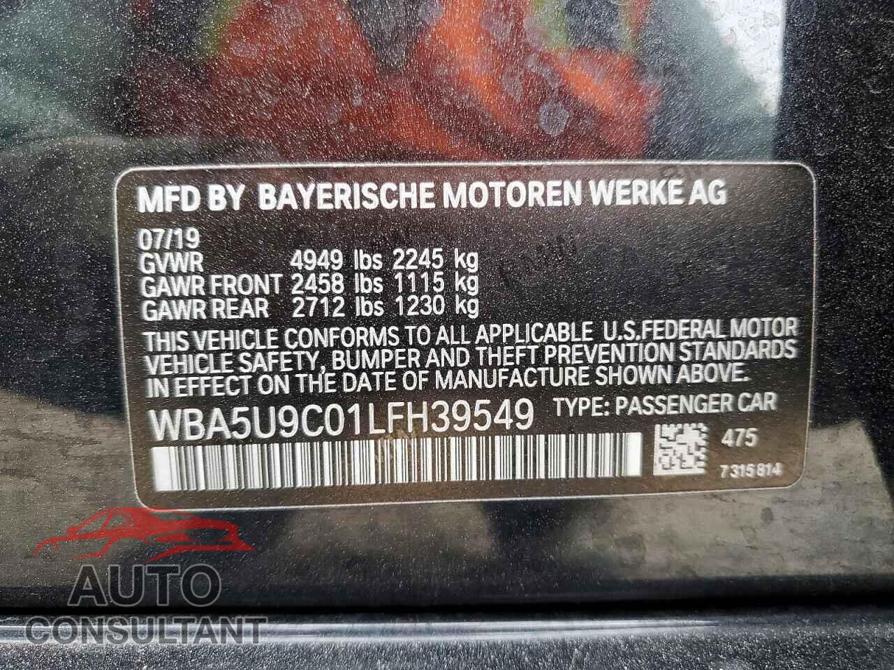 BMW M3 2020 - WBA5U9C01LFH39549