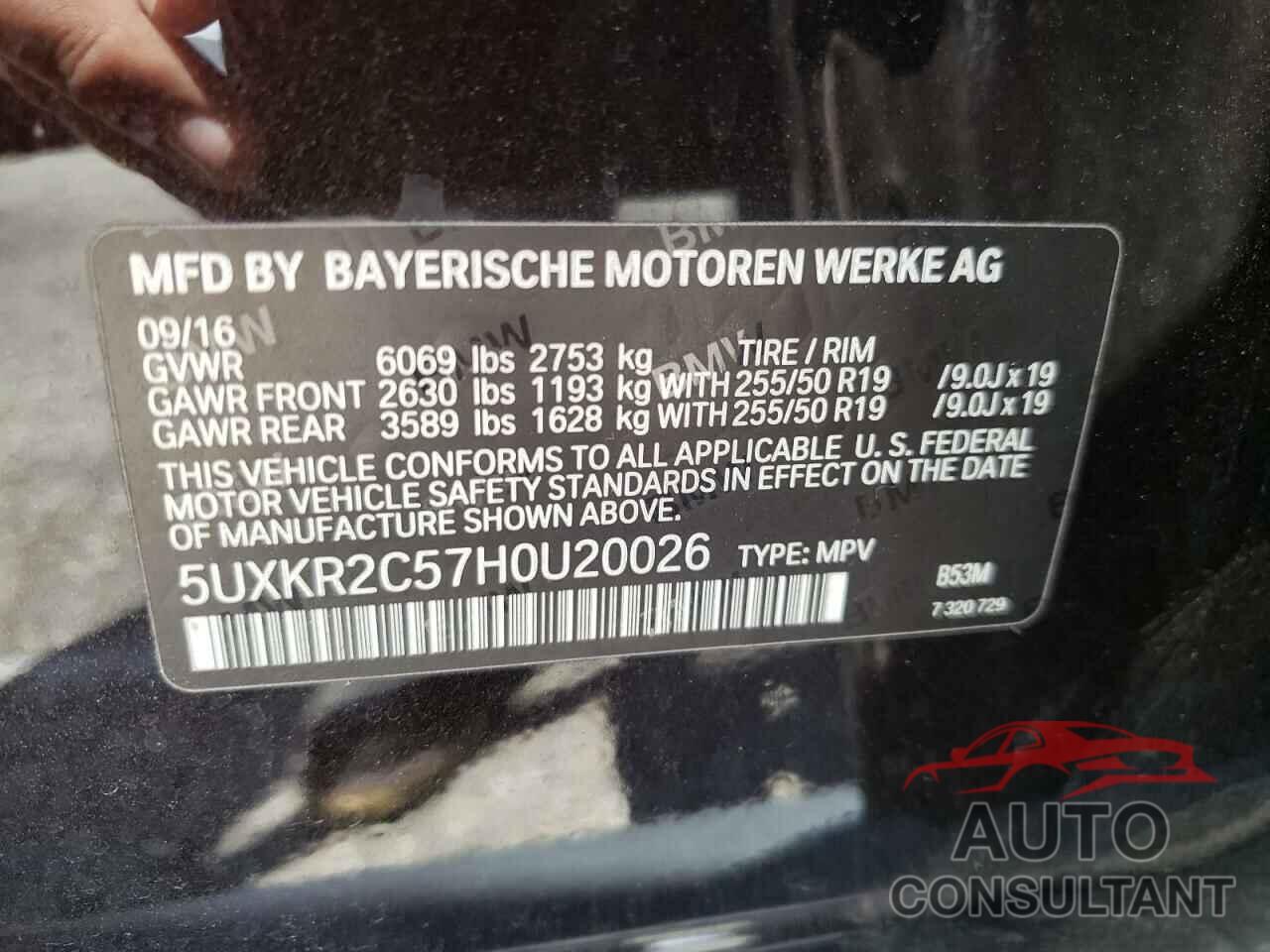 BMW X5 2017 - 5UXKR2C57H0U20026