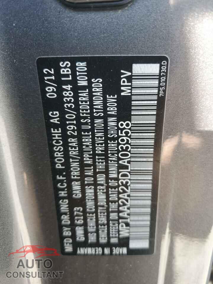 PORSCHE CAYENNE 2013 - WP1AA2A23DLA03958