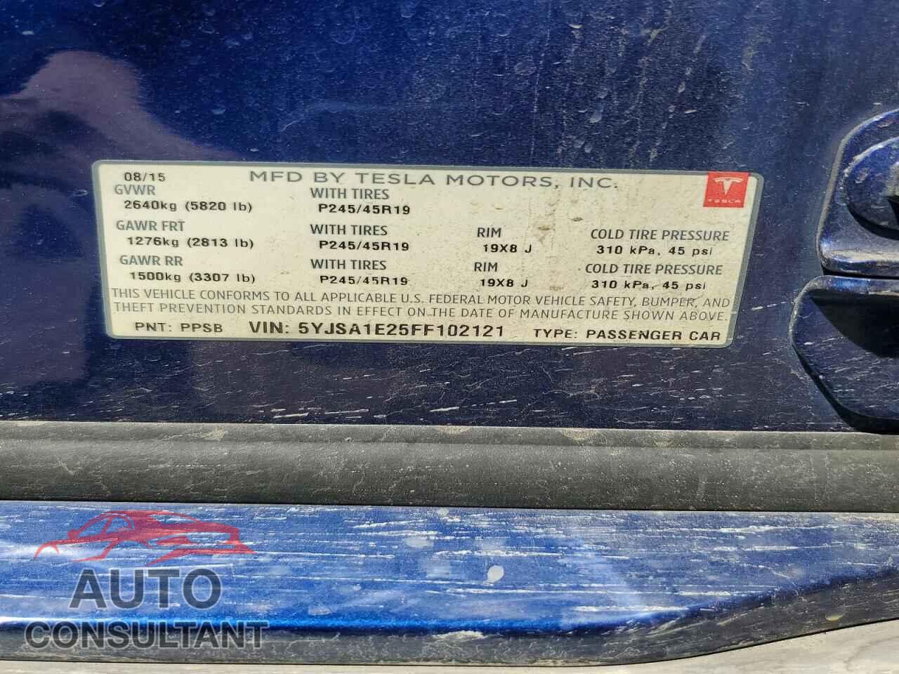 TESLA MODEL S 2015 - 5YJSA1E25FF102121