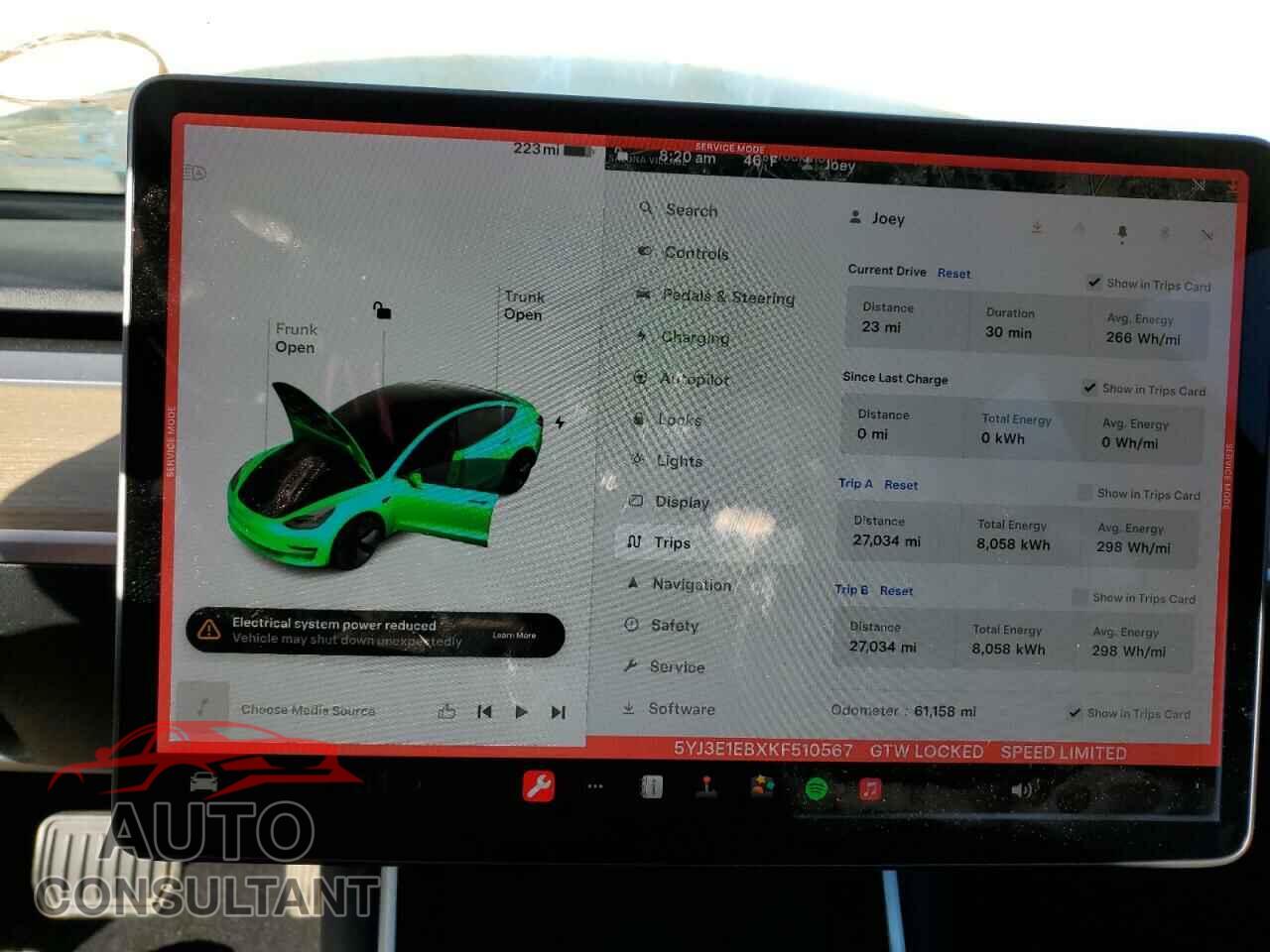 TESLA MODEL 3 2019 - 5YJ3E1EBXKF510567