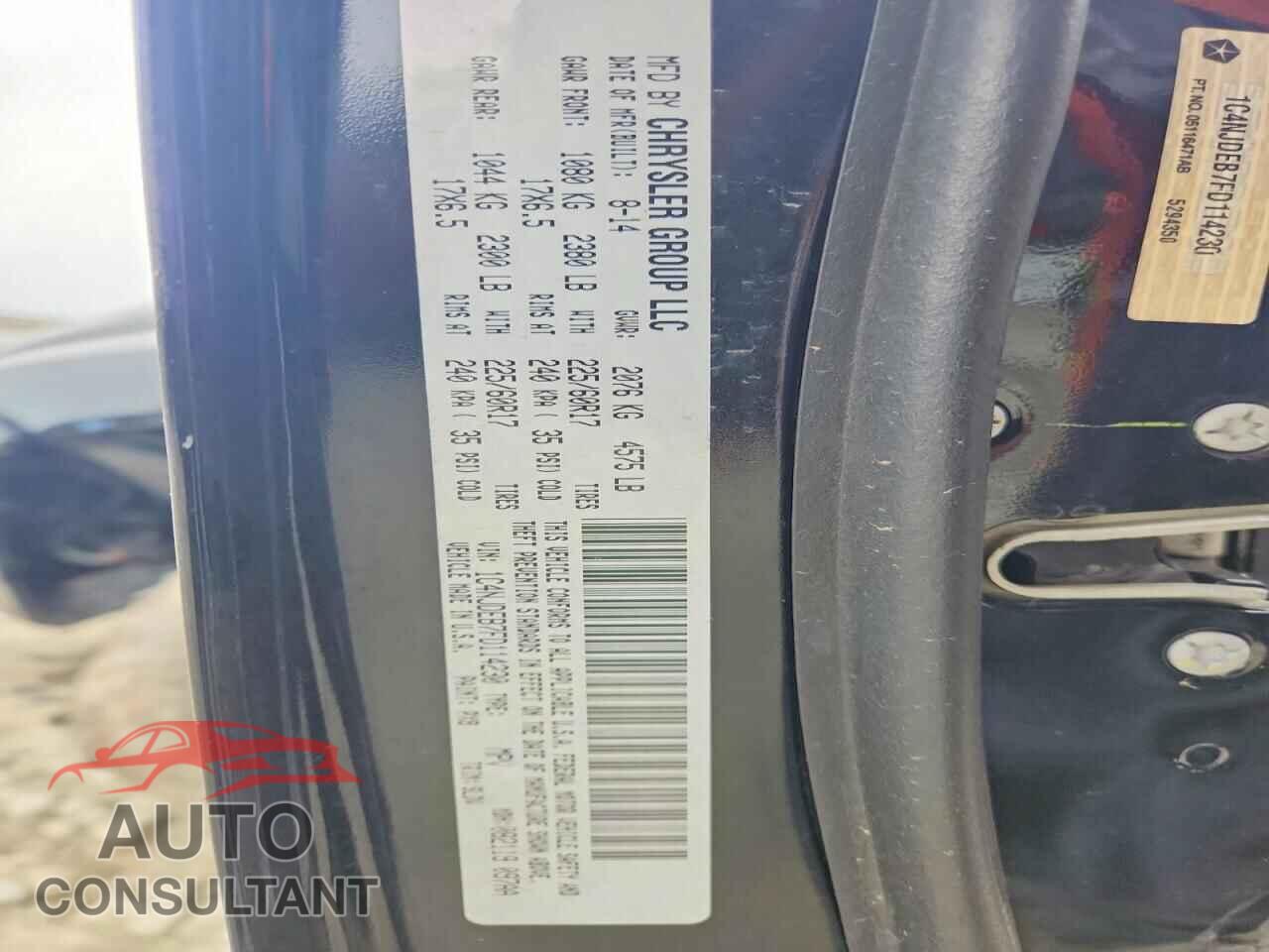 JEEP COMPASS 2015 - 1C4NJDEB7FD114230