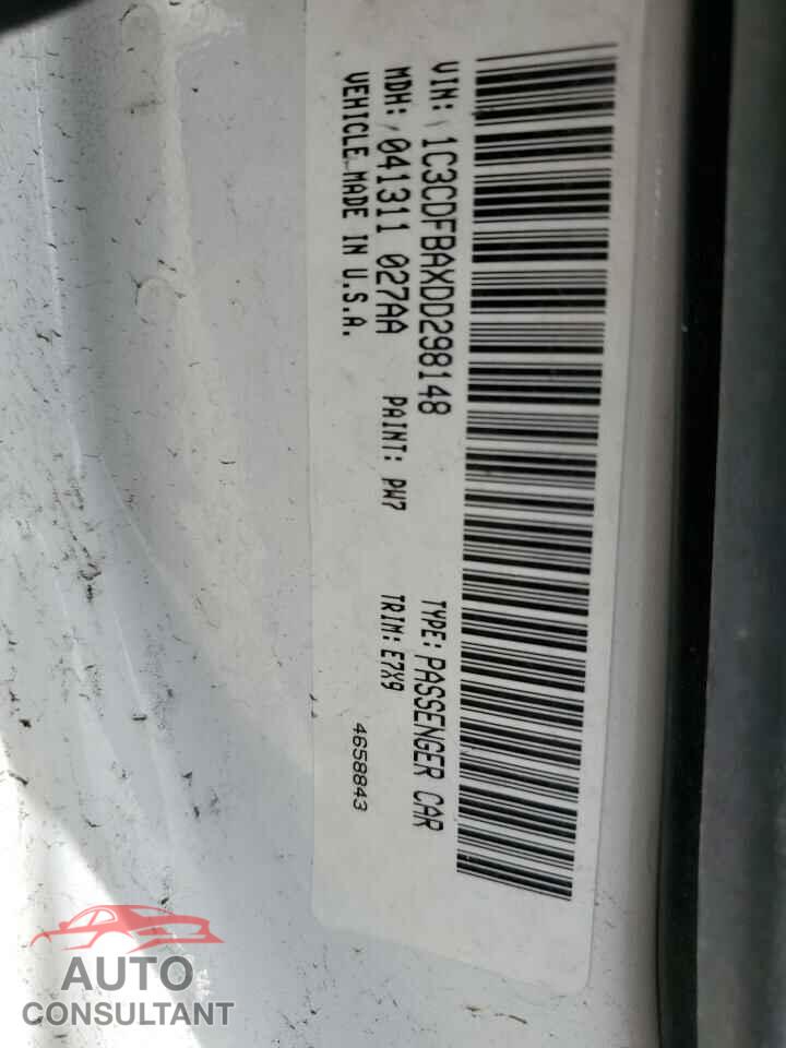 DODGE DART 2013 - 1C3CDFBAXDD298148