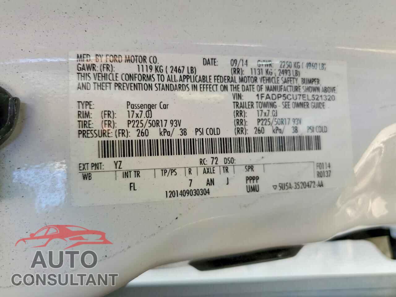FORD CMAX 2014 - 1FADP5CU7EL521320