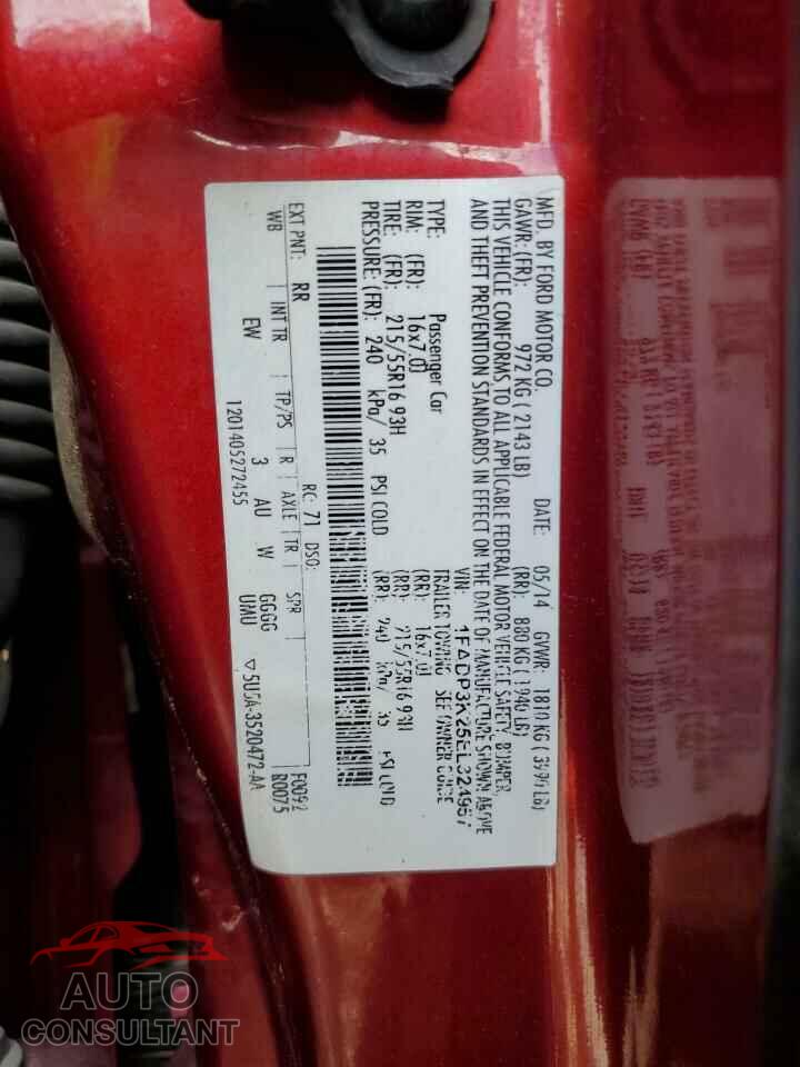 FORD FOCUS 2014 - 1FADP3K25EL324957
