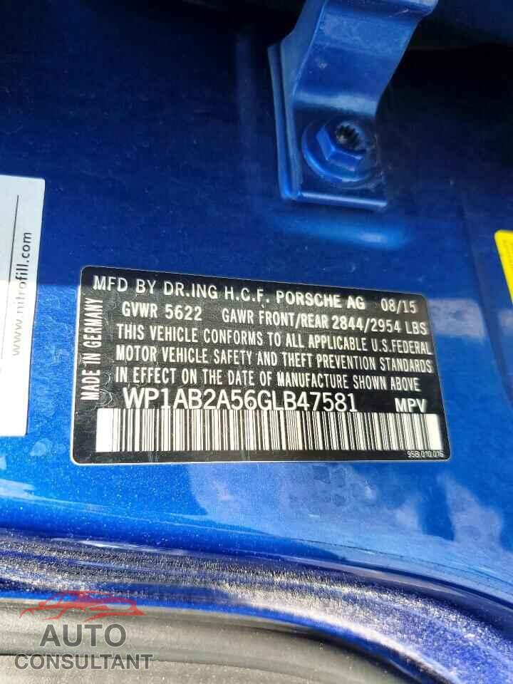 PORSCHE MACAN 2016 - WP1AB2A56GLB47581