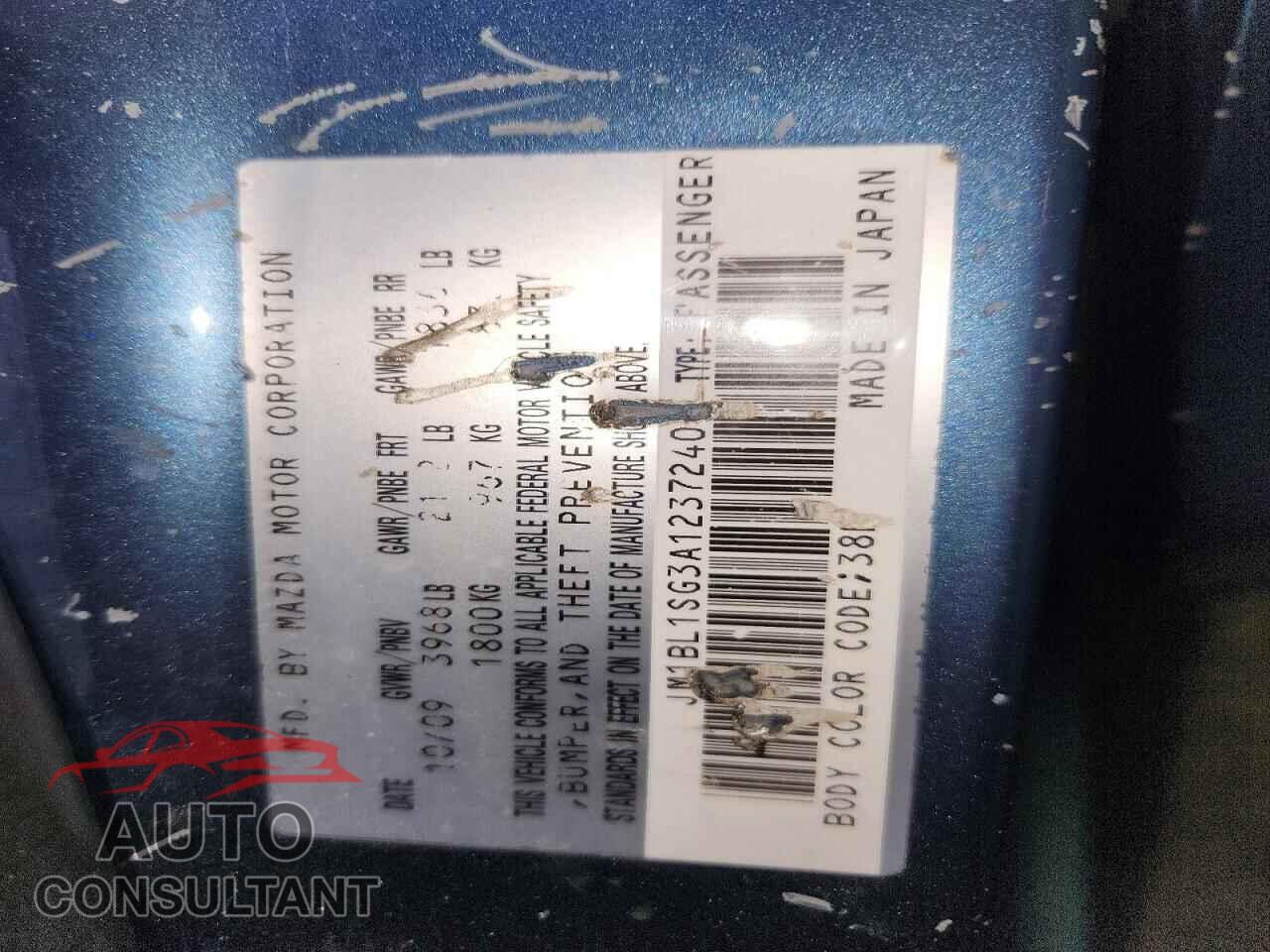 MAZDA 3 2010 - JM1BL1SG3A1237240