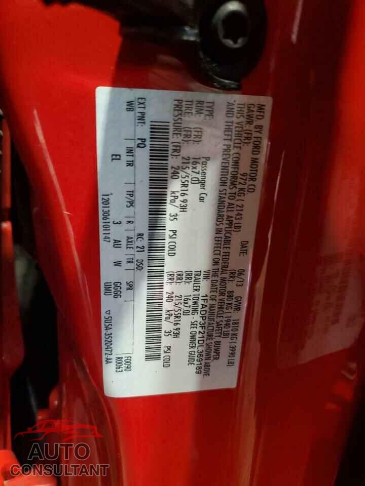 FORD FOCUS 2013 - 1FADP3F21DL369189