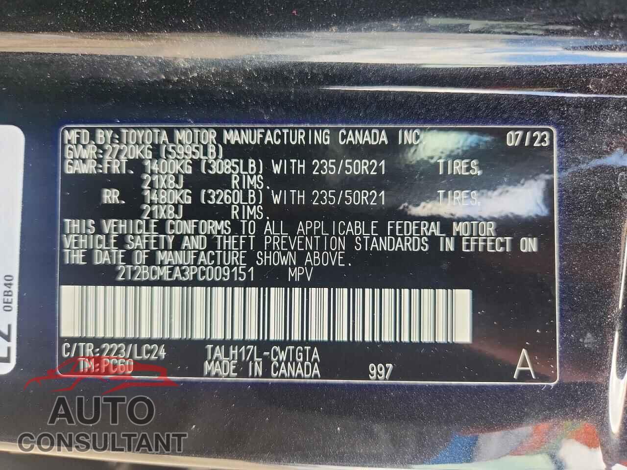 LEXUS RX450 2023 - 2T2BCMEA3PC009151